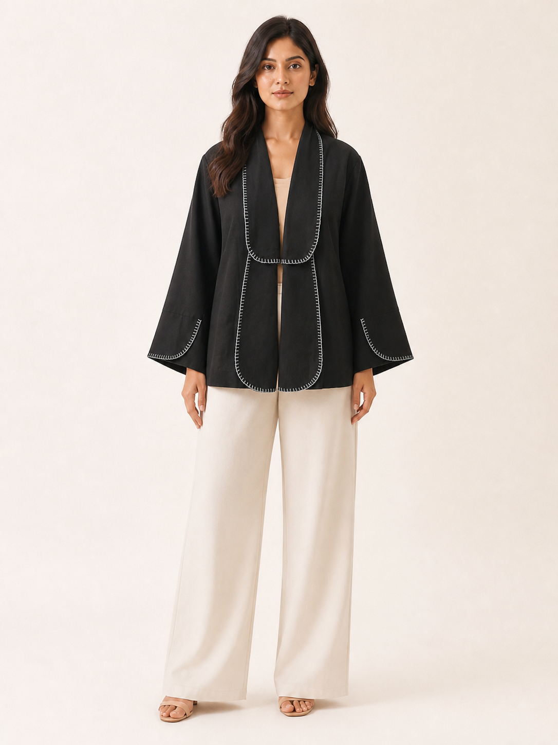 Sway Handcrafted Jacket - Onyx / Frost Blue - front view