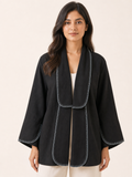 Sway Handcrafted Jacket - Onyx / Frost Blue - handwork close-up