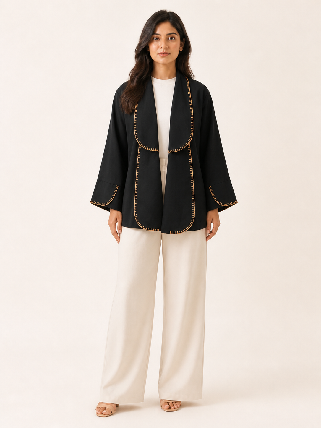 Sway Handcrafted Jacket - Onyx / Champagne - front view