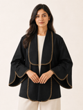 Sway Handcrafted Jacket - Onyx / Champagne - handwork close-up