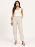 Linen Sand Tailored Trousers by RuhRaaga House - front view