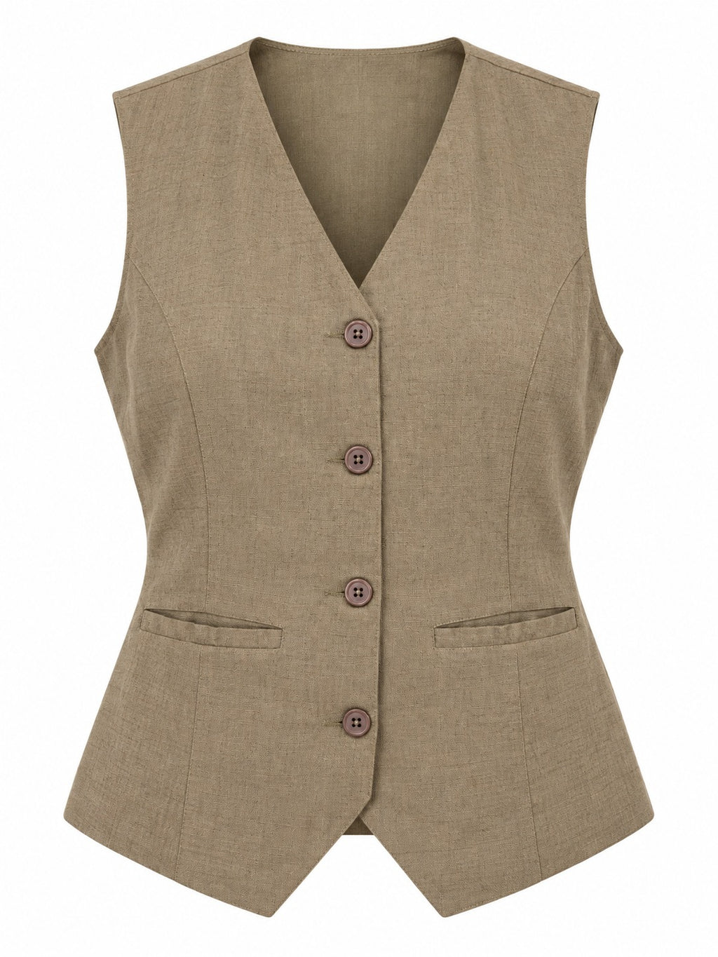 Composure -Linen Blend Waistcoat - Sage Stone - image 5