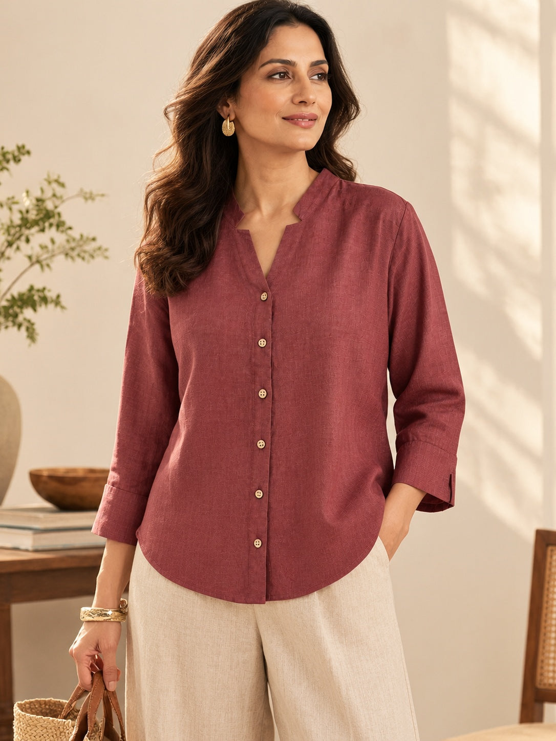 Ease Shirt-Rosewood Mist