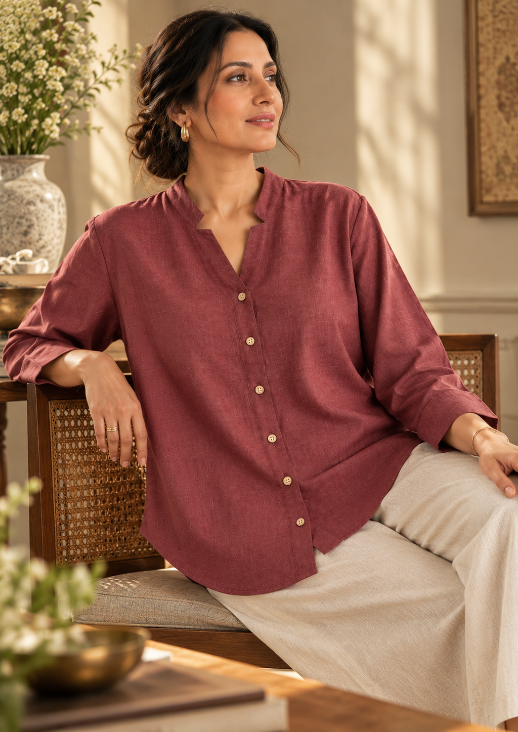 Ease Shirt-Rosewood Mist