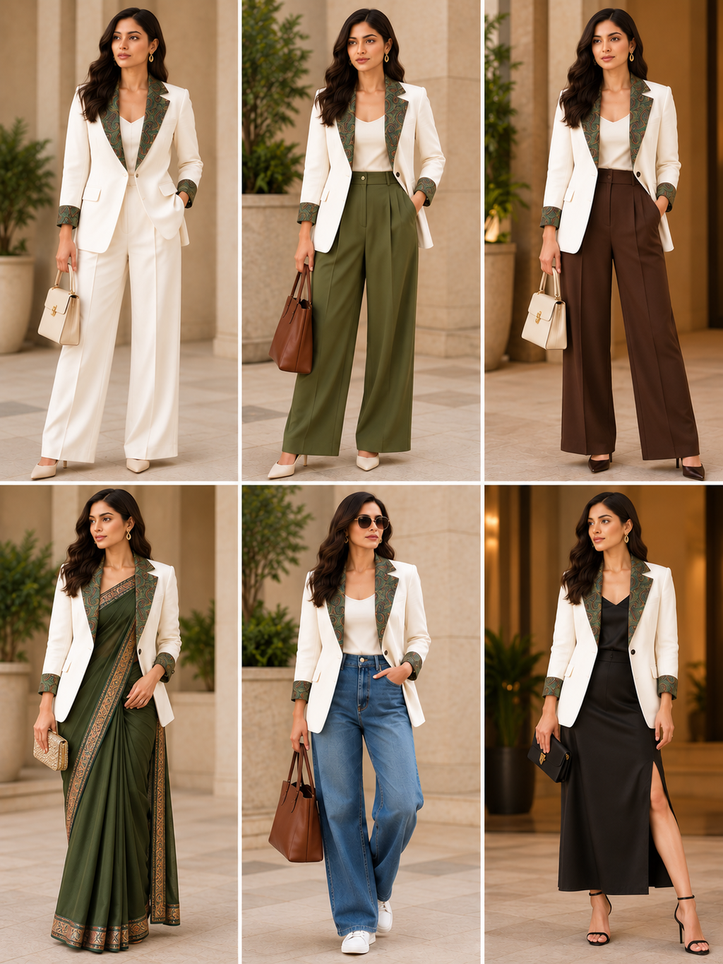 Embrace Blazer-Ivory Emerald