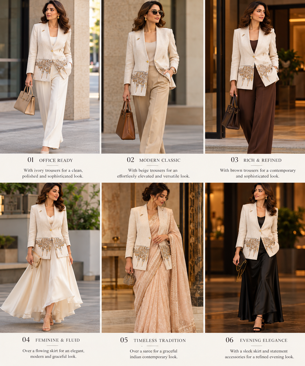Grounded Blazer - Antique Ivory
