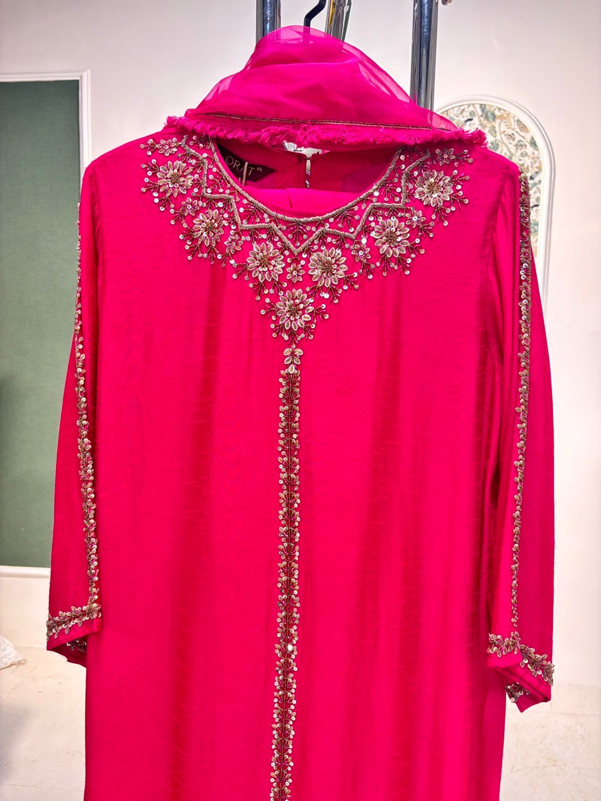 Legacy Gold Sequence Suit Set - Rani Fuchsia