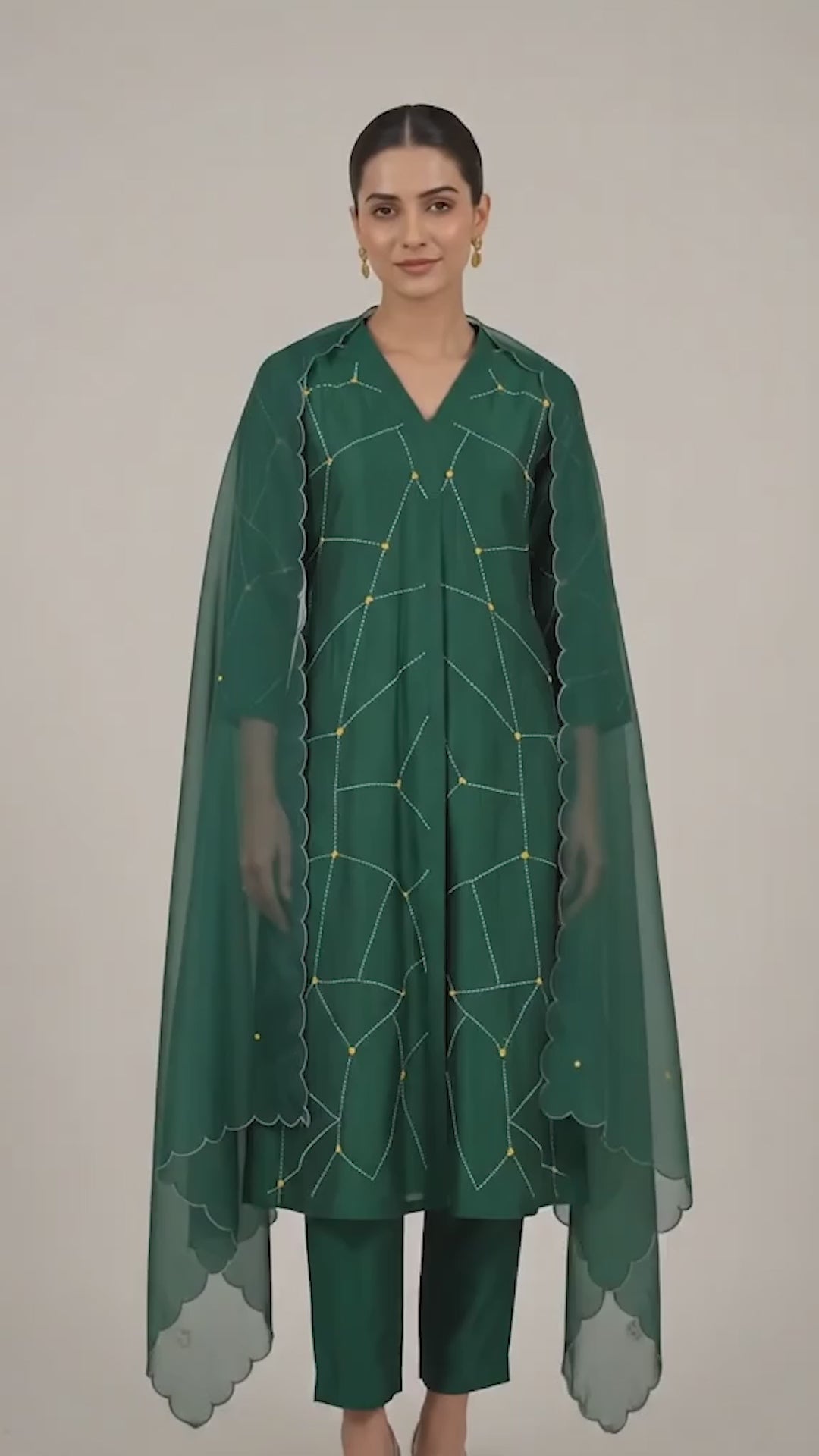 Legacy French Knot Suit Set - Emerald Veil